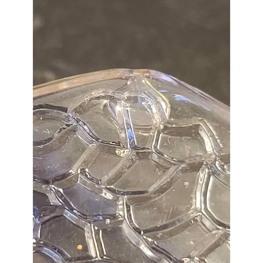 LE Smith Glass Cracky Clear Octagon Salad/Bread Plates‎ 1920s Set of 8 NOTE
